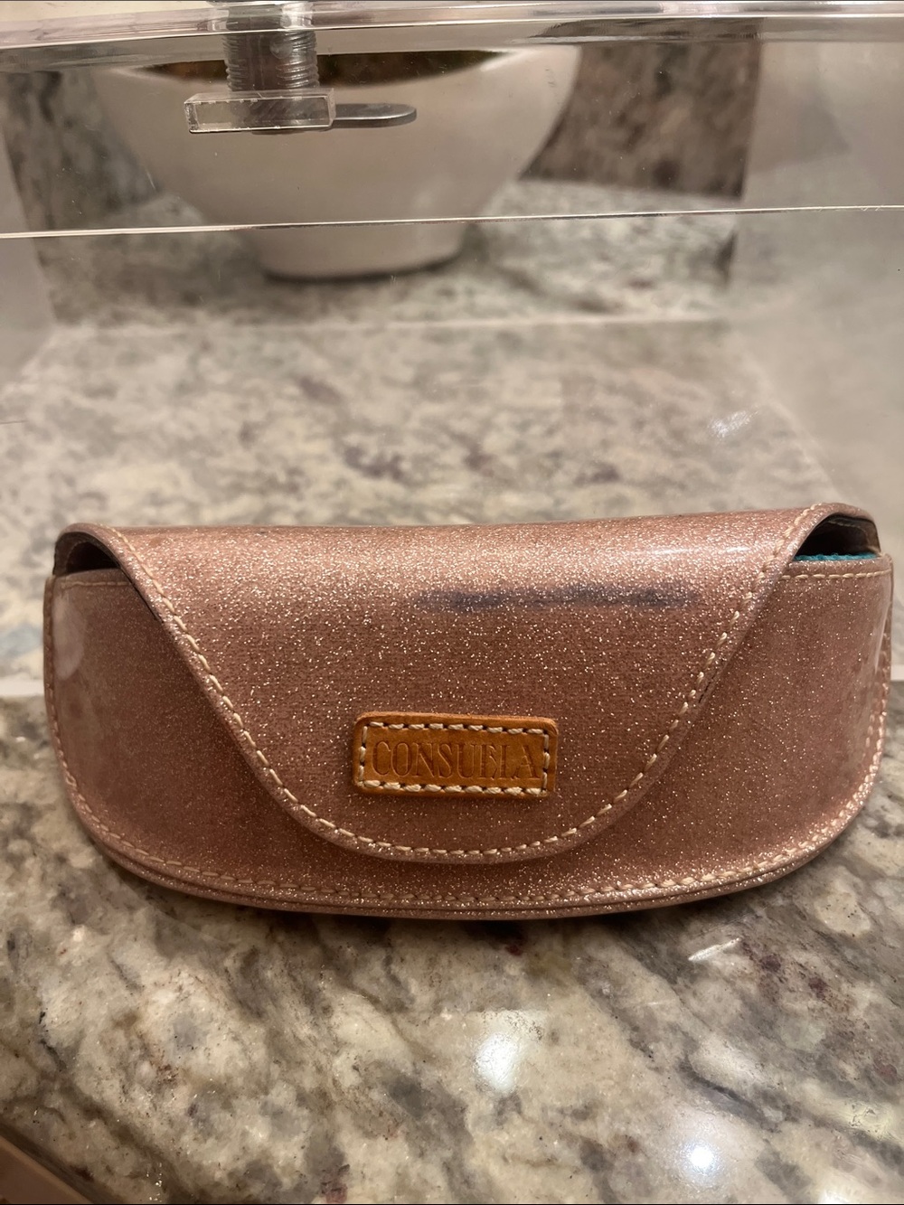 Consuela Rose Gold Glitter Sunglasses Pouch